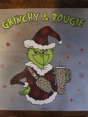 "GRINCHY & BOUGIE" 💚 DTF TRANSFER SHEET